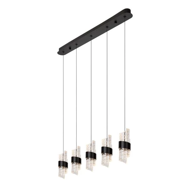 Lucide KLIGANDE - Lámpara colgante - LED Regul. - 5x7,8W 2700K - Negro - detalle 4